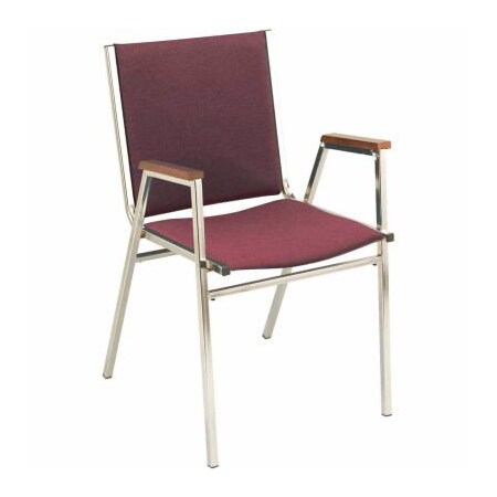 Kfi KFI Stack Chair With Arms - Fabric -1" thick Seat Burgundy Fabric 411CH-1201 BURGUNDY FABRIC
